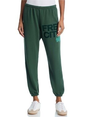 NWT | FREECITY | Cotton Logo Sweatpants | Cactus | XS